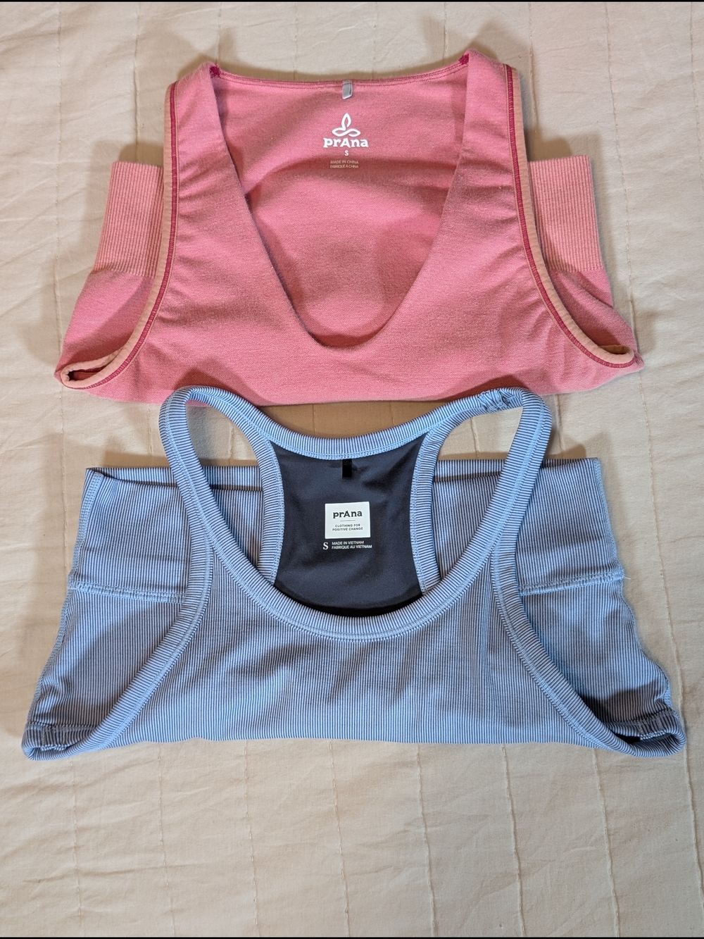 prAna Sports Bras bundle of 2— Pink & Blue Size Small - Picture 3 of 14